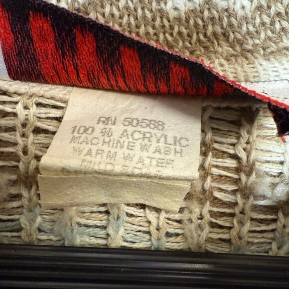 Vintage Forelli 1X 80s Tunic Sweater Statement Abstract Cosby Handknit Funky USA - Picture 8 of 9